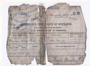T Pell Certificate of Discharge 1919